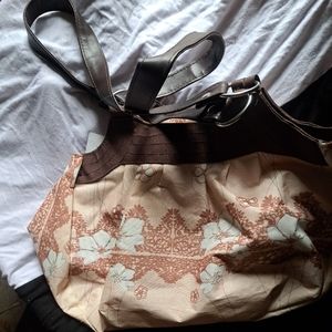 brown and tan shoulder bag